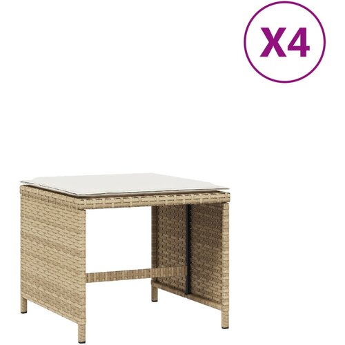 Maison Chic Vrtni stolčki - Vrtni stoli z blazinami 4 kosi bež 40x40x35 cm poli ratan JS1105, (21877820) Slike