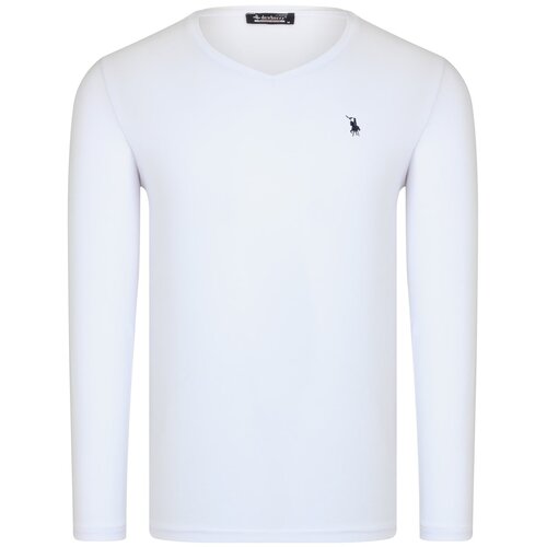 Dewberry T8587 V-NECK MEN'S LONG SLEEVE T-SHIRT-COTTON WHITE Cijene
