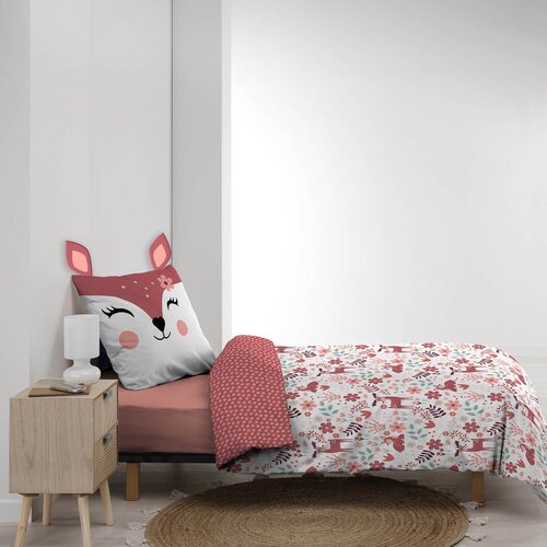Douceur d int&amp;eacute;rieur Bijela/ružičasta pamučna dječja posteljina za krevet za jednu osobu 140x200 cm Bichette &amp;ndash; Slike