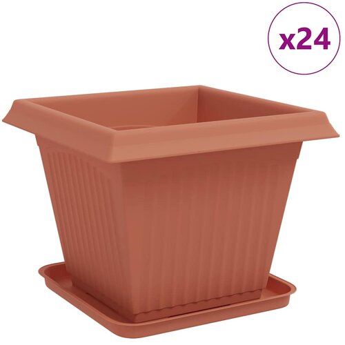  Saksije za biljke 24 pcs Crvena cigla 38 x 38 x 30 cm Plastika Slike