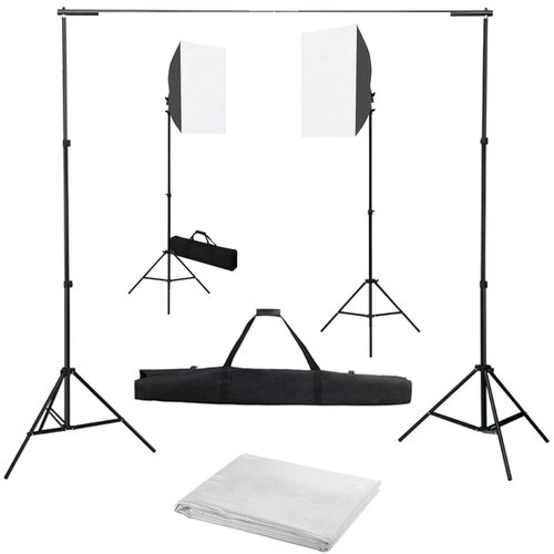 vidaXL komplet za fotografski studio s softbox svetilkami in ozadjem Cene
