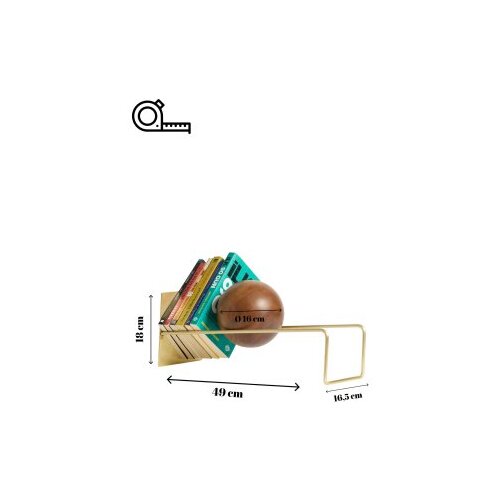 Hanah home Držač za knjige Toke 16.5 x 18 x 49 cm, Crni Slike