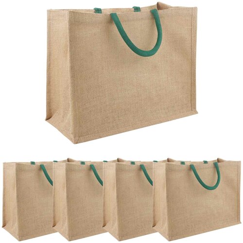  Torbe od jute 5 Prirodna i zelena 42 x 33 x 19 cm 100% Jut Cijene