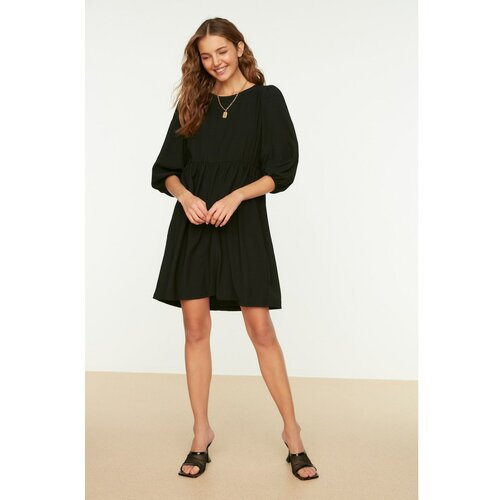 Trendyol Black Back Detailed Mini Knitted Dress Slike