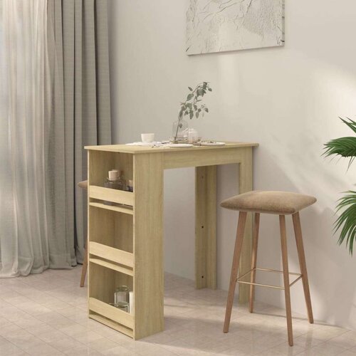 VidaXL Barski stol sa stalkom boja hrasta 102 x 50 x 103,5 cm iverica Slike