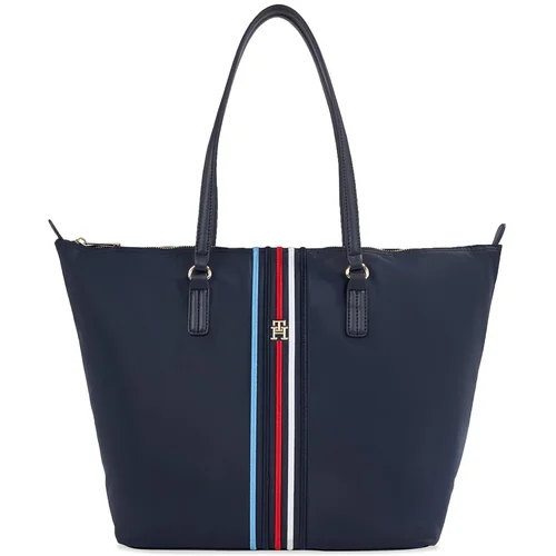 Tommy Hilfiger Ročna torba Poppy Tote Corp AW0AW15981 Space Blue DW6