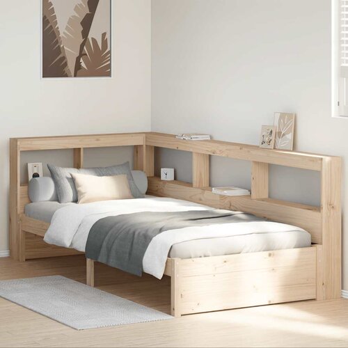vidaXL Krevet s regalom za knjige bez madraca 90x190 cm od borovine Cijene