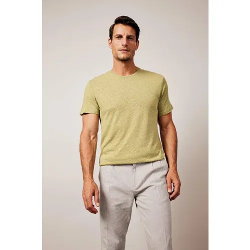 Defacto Modern Fit Crew Neck linen T-Shirt