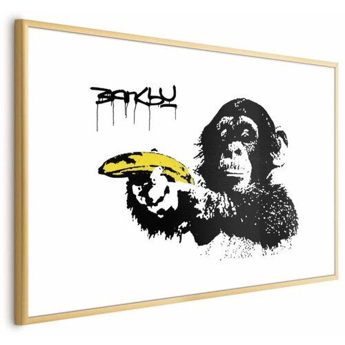  Plakat - Banksy: Monkey with a Banana 42x29.7 Zlatni okvir s margom Cijene