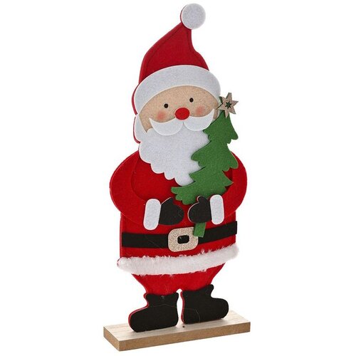  Novogodi&amp;scaron;nji ukras CHRISTMAS RED SANTA CLAUS ON WOODEN BASE 16.5X5X37CM 79508 - ILD Slike
