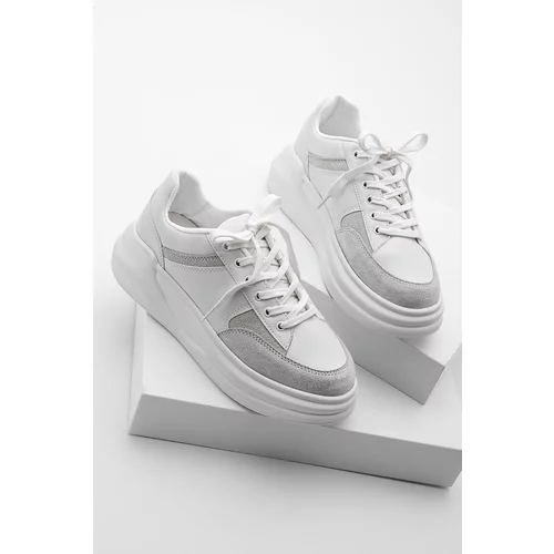 Marjin Women's Sneakers High-Sole Sneakers Lace-up Balbasi white