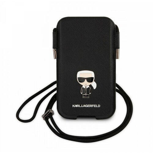 Karl Lagerfeld futrola pu saffiano pouch with karl ikonic large crna full org (KLHCP12LOPHKM) Slike