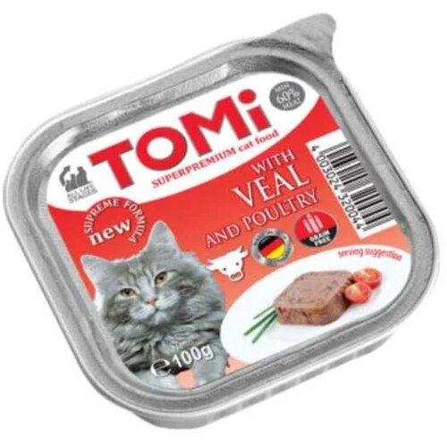 Tomi Pa&amp;scaron;teta za mačke sa ukusom teletine i živine, 100g Slike