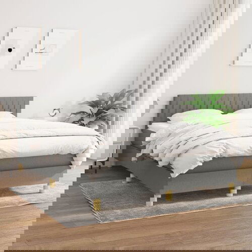 The Living Store Box spring posteljni z vzmetnico temno siv 140x190 cm blago - Box Spring Postelja, (21518192) Cene
