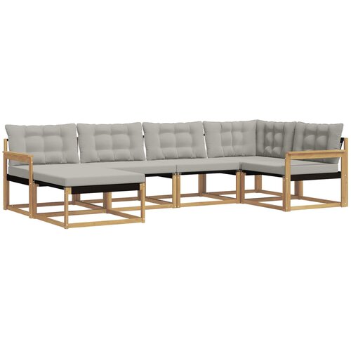  Set vanjskih sofa 6 kom. Bijela i svjetlosiva 327 x 168,5 x 73 cm Slike