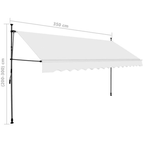  Tenda na ručno uvlačenje s LED svjetlima 350 cm krem Slike