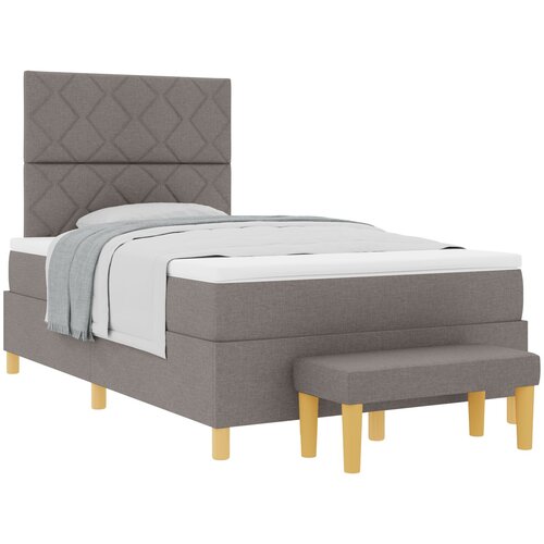 vidaXL krevetna podloga s madracem i klupom Taupe 120x200 cm Tkanina Cijene