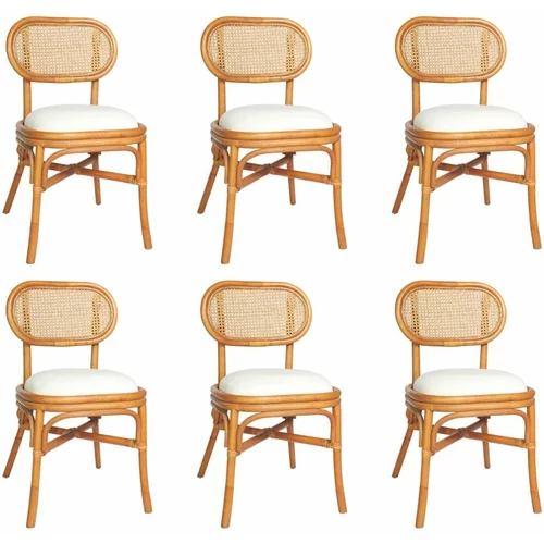  Jedilni stoli 6 kosov svetlo rjavo platno, (20699864)