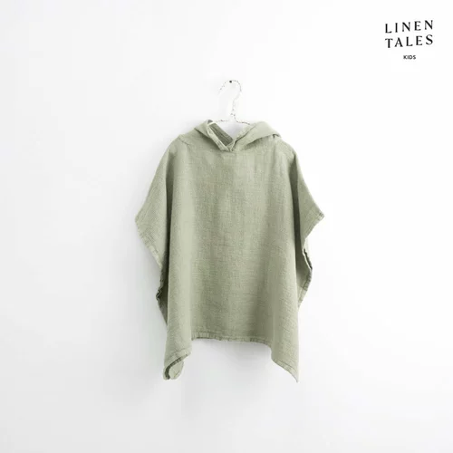 Linen Tales Svetlo zelen lanen otroški kopalni plašč velikosti 1-2 leti – Linen Tales
