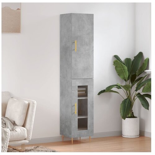 vidaXL Visoka komoda siva betona 34 5x34x180 cm od konstruiranog drva Cijene