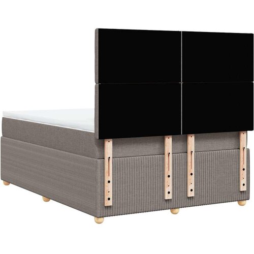  Krevet s oprugama i madracem smeđesivi 140x200 cm tkanina Slike