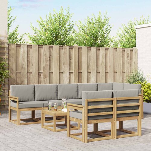 Set vanjskih sofa 9 kom. Bijela i svjetlosiva Cene