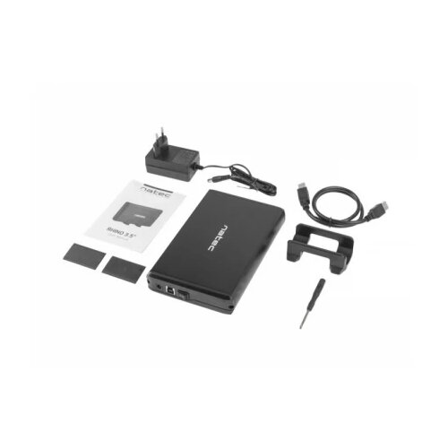 Natec RHINO, HDD External Enclosure 3.5", SATA III, USB3.0, Aluminium, Black Cene