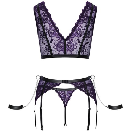 Cottelli Bondage Elegant Floral Bralette Set 2214440 Purple XL Slike