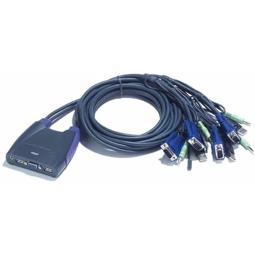 Aten KVM stikalo 4:1 mini VGA/USB/AVDIO s kabli CS64US CS64US-AT