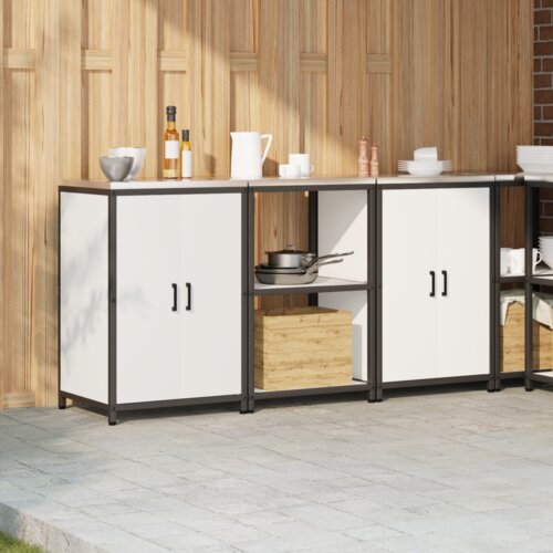 VidaXL kuhinjski set za pohranu 3 pcs bijela 180 x 50 x 92 cm Slike