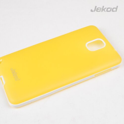 Jekod silikonski ovitek Samsung Galaxy Note 3 N9000 TPU/T rumen z okvirjem + Za&amp;scaron;čitna folija Slike