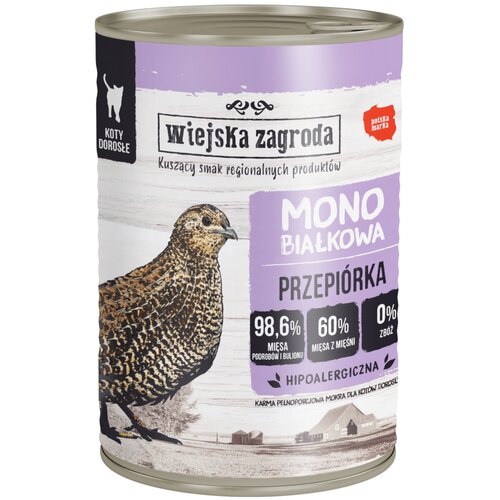 Wiejska zagroda Cat Monoprotein 12 x 400 g - Prepelica Cijene
