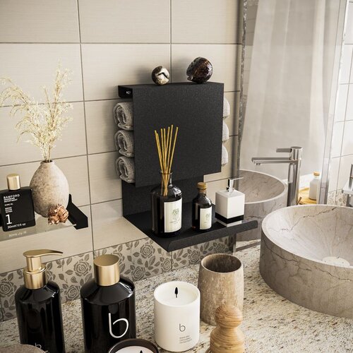 Hanah home Brano Black Wall Shelf Cene
