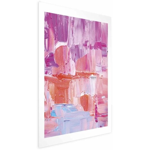  Plakat Colorful Strokes - intense shades of pink and purple on canvas 42x29.7 Cijene