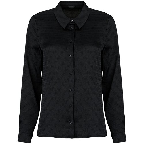 Guess LS NEW MARTHE LOGO SHIRT Crna Slike