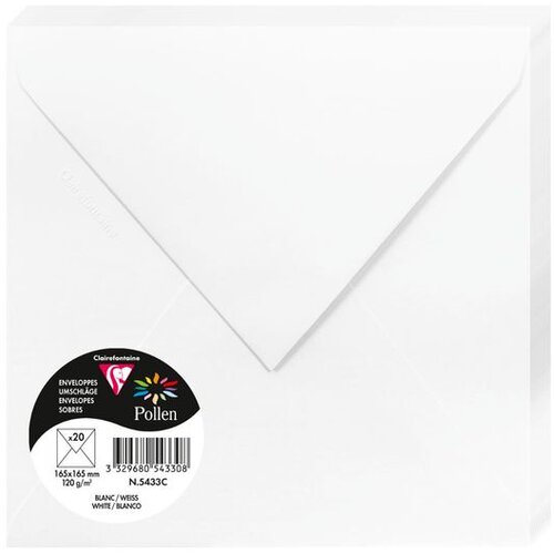 Clairefontaine kuverte Pollen 165x165mm 120gr bijele 1/20 Slike