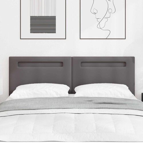 LED glava kreveta Siva 144 cm Lažna koža Cijene