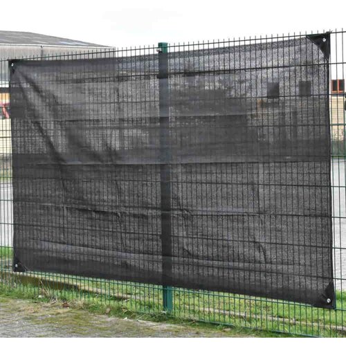 KLASEBO Za&scaron;čitna mreža za gradbi&scaron;če 1,80x3,45 m HDPE črna, UV-stabilna, ojačan rob, aluminijasta u&scaron;esa, (5000090384) Cene