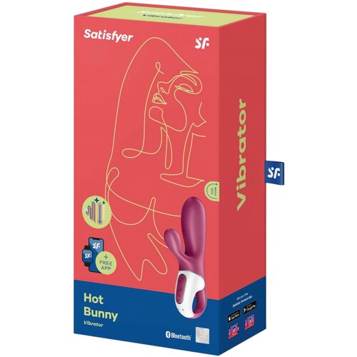 Satisfyer Vibrator Hot Bunny z aplikacijo, rdeč Slike
