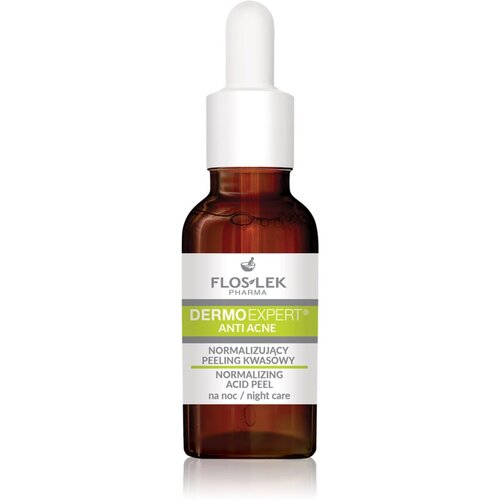 FlosLek Pharma DermoExpert Acid Peel nočna nega za normalizacijo kože za kožo z nepravilnostmi 30 ml Slike
