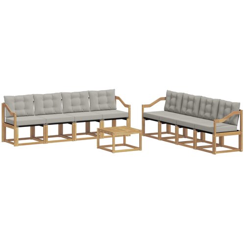 vidaXL Zunanja garnitura za sedenje 9 pcs Bela in svetlo siva, (5000282331) Cene