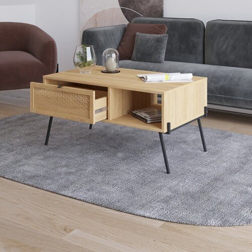 Marckeric Stolić za kavu u dekoru hrasta u prirodnoj boji 60x100 cm Ecrin &amp;ndash; Slike
