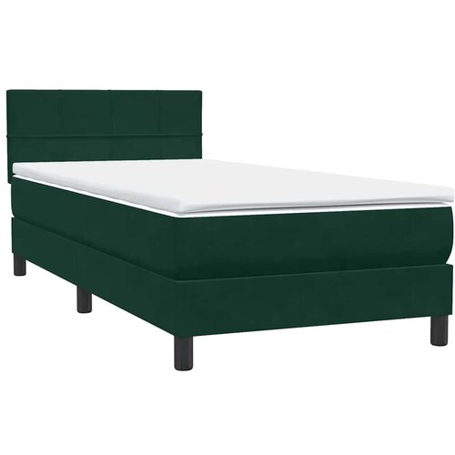 Box Spring krevet s madracem i LED tamnozeleni 80x220 cm bar&amp;scaron;un Slike
