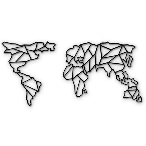 Bystag zidna dekoracija World Map 85 x 170 cm, crna Slike