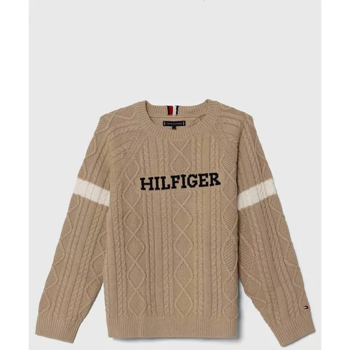 Tommy Hilfiger Otroški pulover bež barva