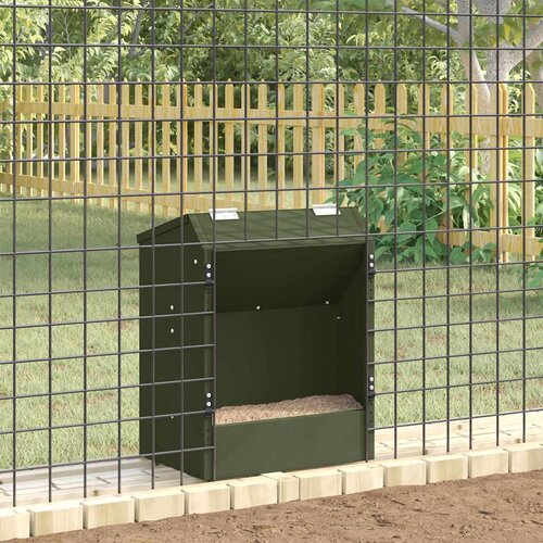  Hranilica za zečeve Maslinasto zelena 64.5 x 25.5 x 45.5 cm Slike