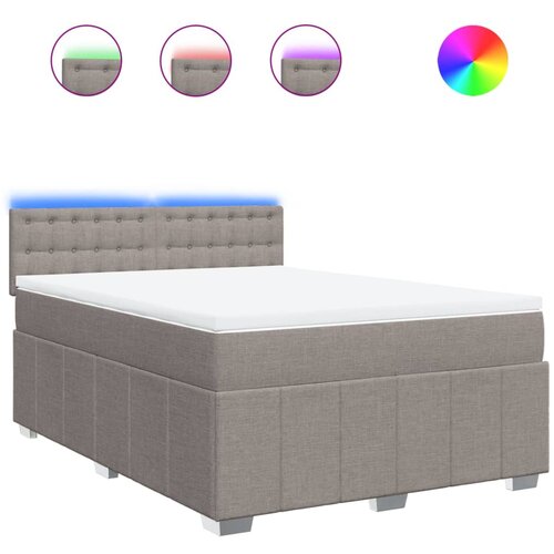 vidaXL Box spring postelja z vzmetnico taupe 140x200 cm blago, (21321103) Cene