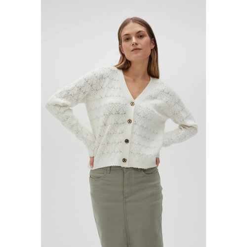 Moodo Women&amp;#039;s button-up sweater - white Slike