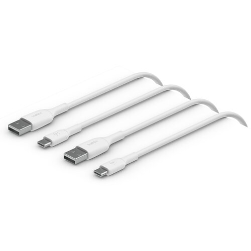 Belkin 1x2 usb-c/usb-a pvc cable 1m, 2Pack white CAB001bt1MWH2PK Slike