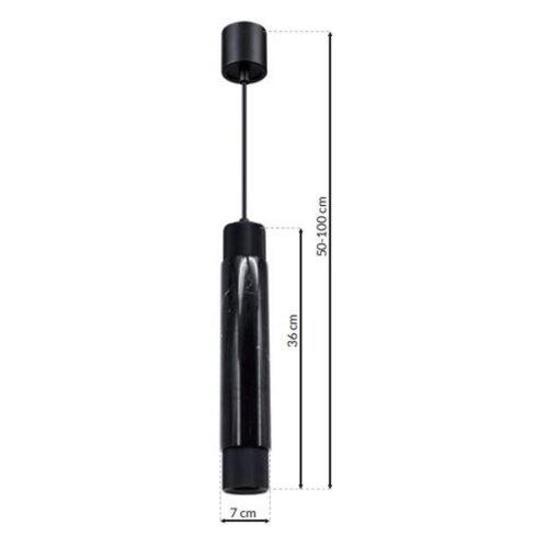  Luster na sajli MARBLE 1xGU10/8W/230V crna Slike